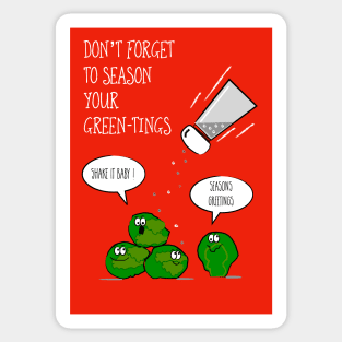 Brussel Sprout Christmas Greeting Sticker